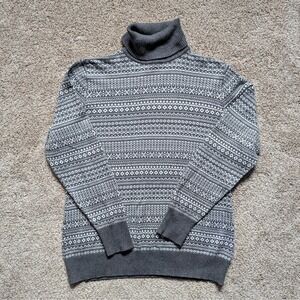 LL Bean Womens Size L Turtleneck Long Sleeve Cotton Cashmere Sweater Winter Grey